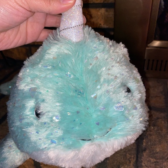 Narwhal Stuffed Plush Blue w/ Sparkle 21 Inches Gorgeous! - Picture 5 of 8